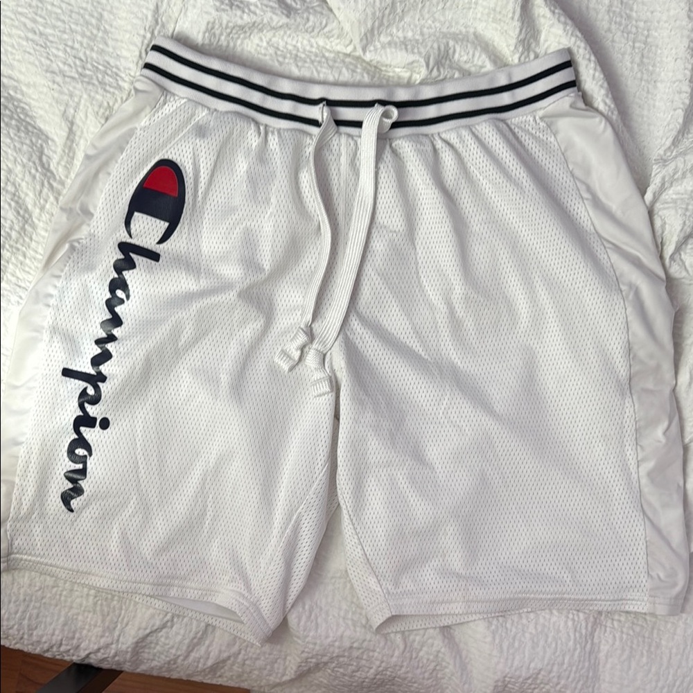 Champion White Athletic Shorts with Elastic Waistband